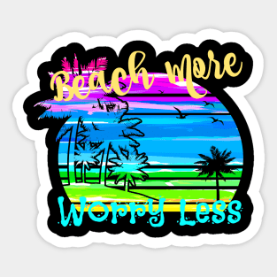 Beach More Worry Less Sticker